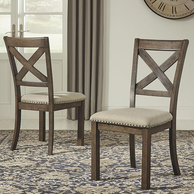 Upholstered Farmhouse Dining Chairs Set of 2