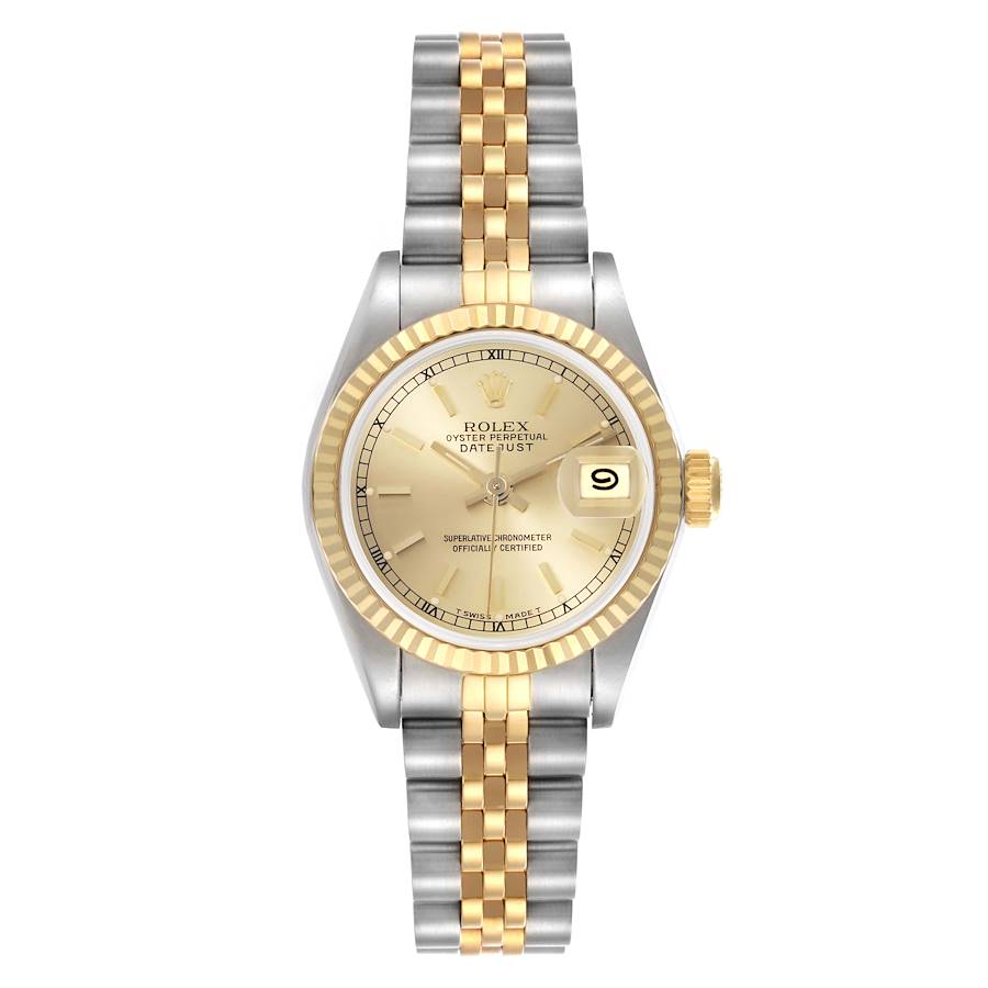 Rolex Datejust Steel Yellow Gold Champagne Dial Ladies Watch 69173