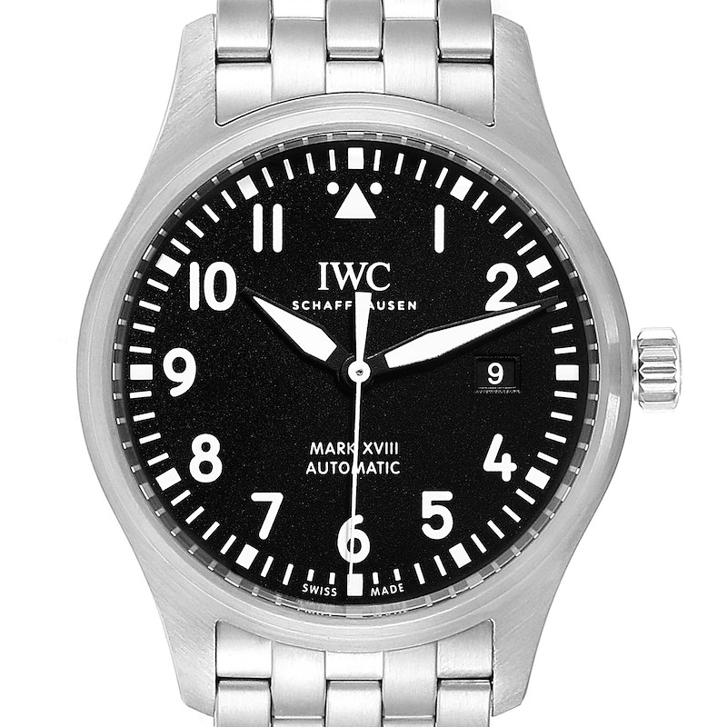 IWC Pilot Mark XVIII Black Dial Steel Mens Watch IW327011