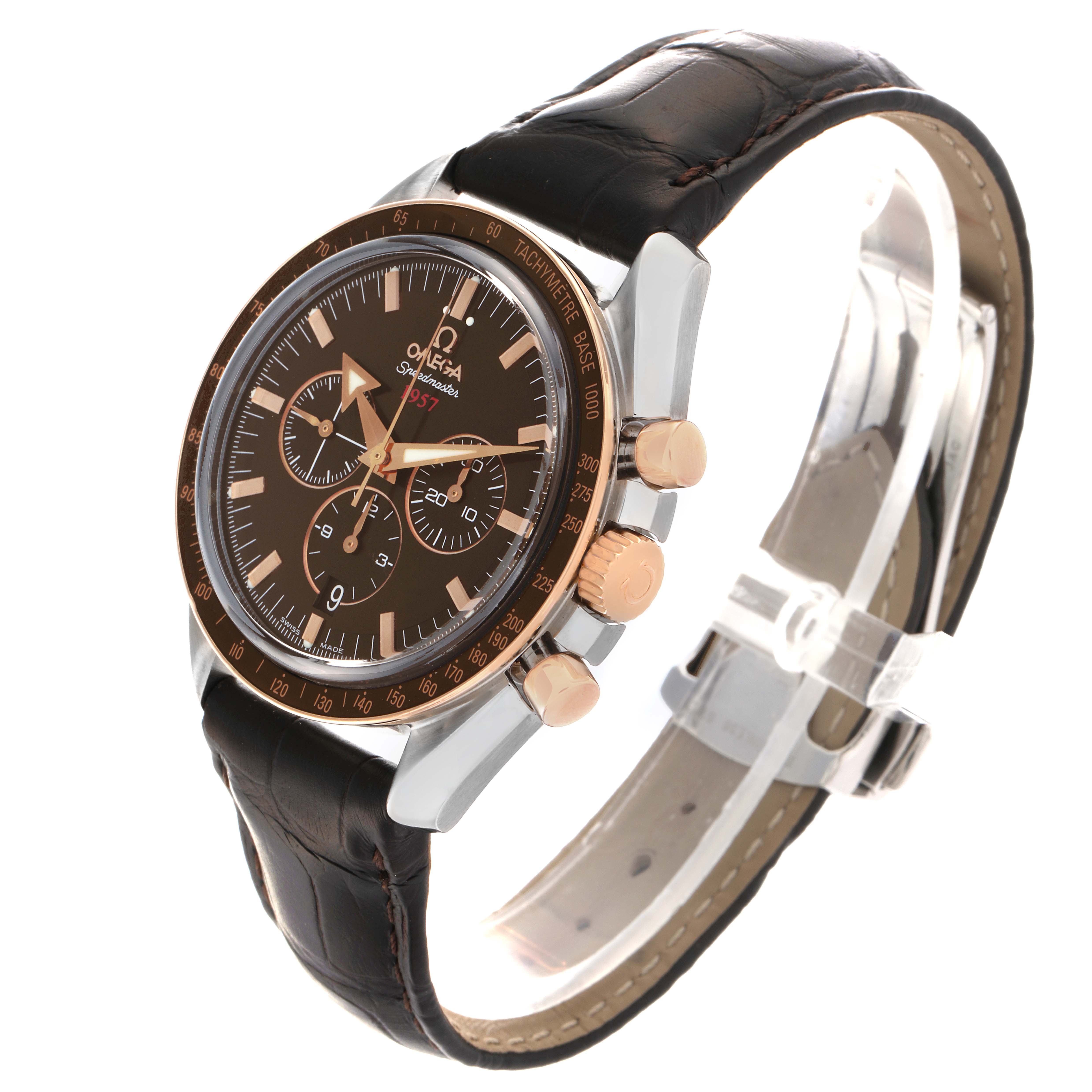 Omega Speedmaster Broad Arrow 1957 Steel Rose Gold Watch 42.0 MM 321.93.42.50.13.001