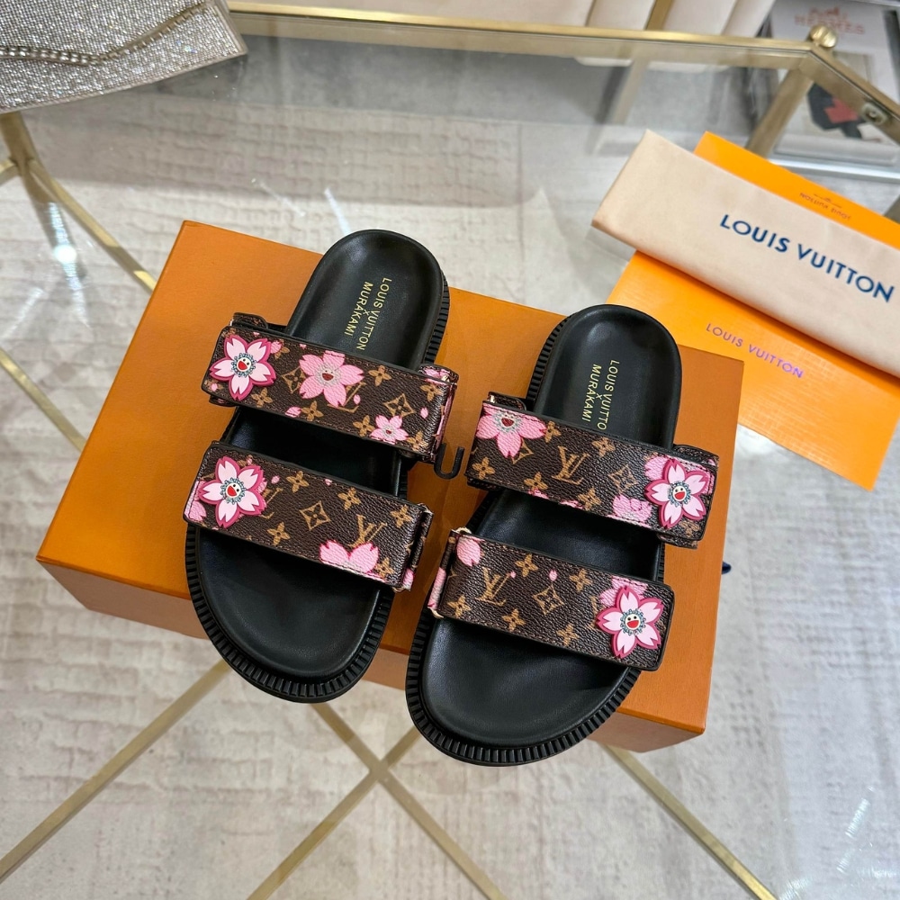 Louis Vuitton X Murakami Lv Sunset Flat Comfort Mule Sakura Brown 1agvyy