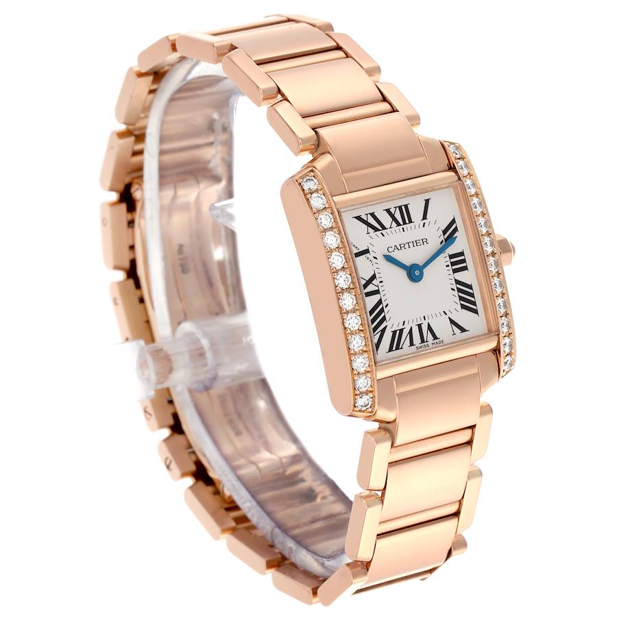Cartier Tank Francaise Small Rose Gold Diamond Ladies Watch WE10456H