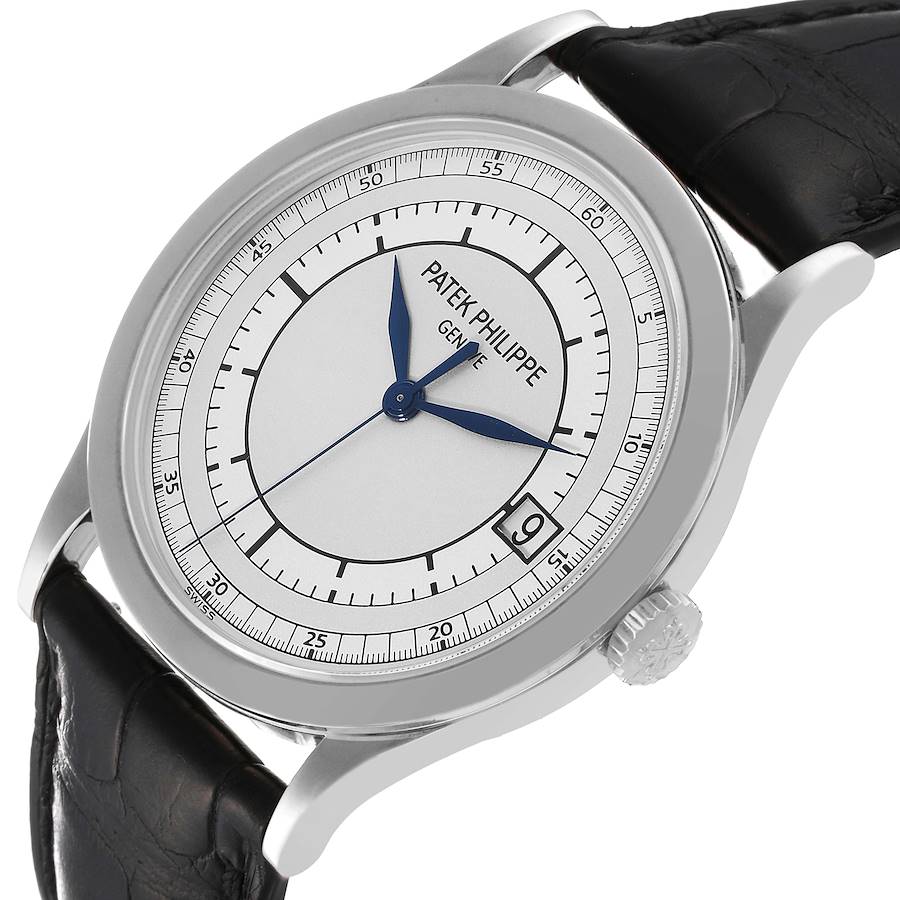 Patek Philippe Calatrava White Gold Silver Dial Automatic Mens Watch 5296G