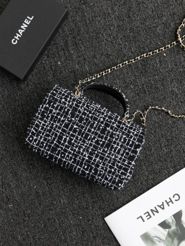 CHANEL 24p Tweed Black and White