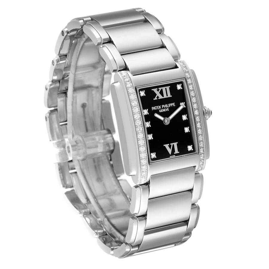 Patek Philippe Twenty-4 Black Diamond Dial Steel Ladies Watch 4910