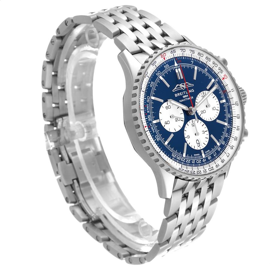 Breitling Navitimer 01 Blue Dial Steel Mens Watch AB0137