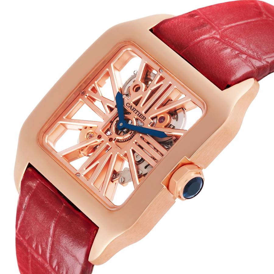 Cartier Santos Dumont Skeleton Dial Rose Gold Watch W2020057