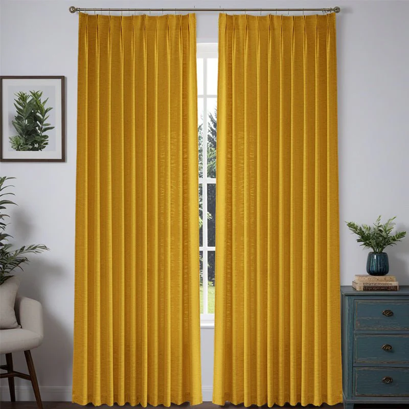 Custom Heavyweight Linen Drape Pleated - 36 Colors
