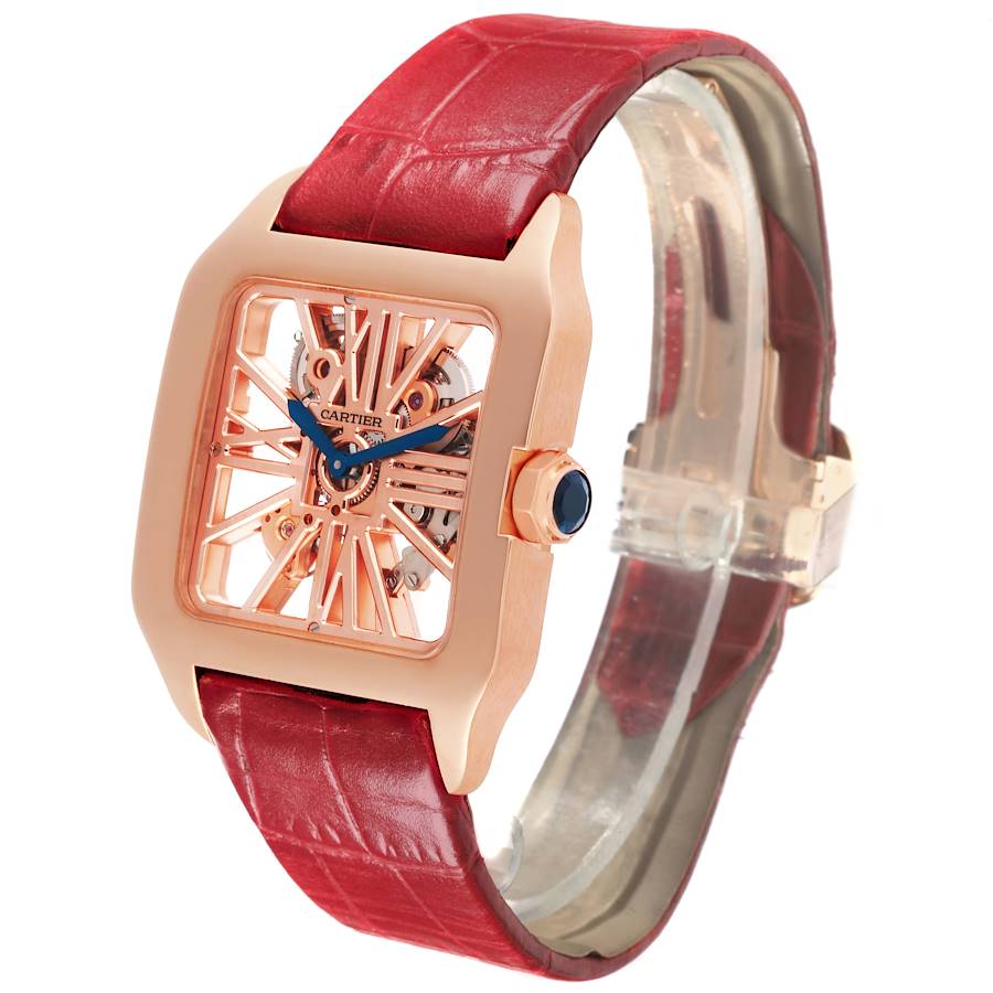 Cartier Santos Dumont Skeleton Dial Rose Gold Watch W2020057