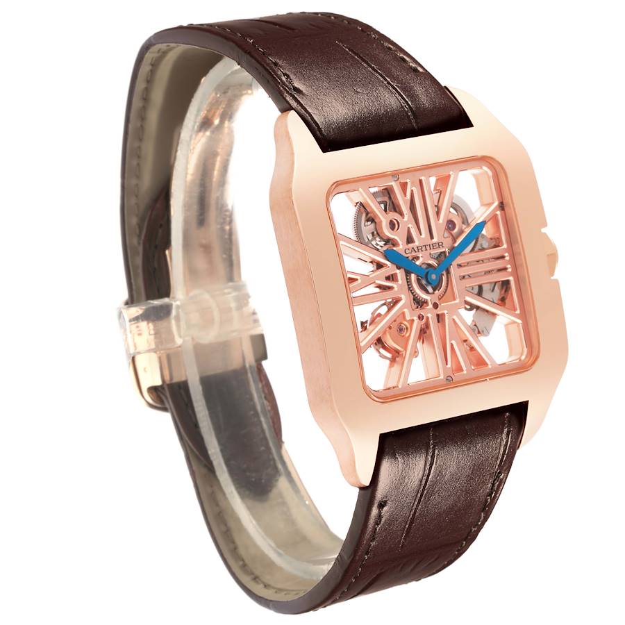 Cartier Santos Dumont Skeleton Dial Rose Gold Watch W2020057