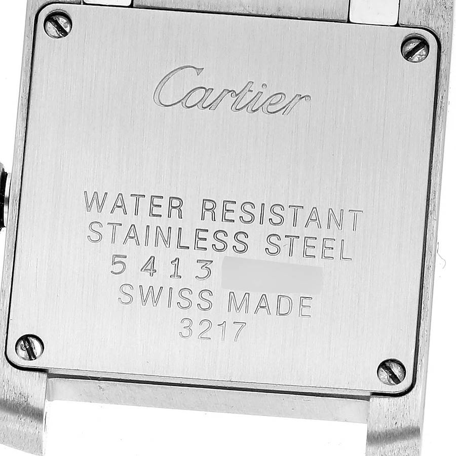 Cartier Tank Francaise Small Steel Diamond Dial Ladies Watch WE110006