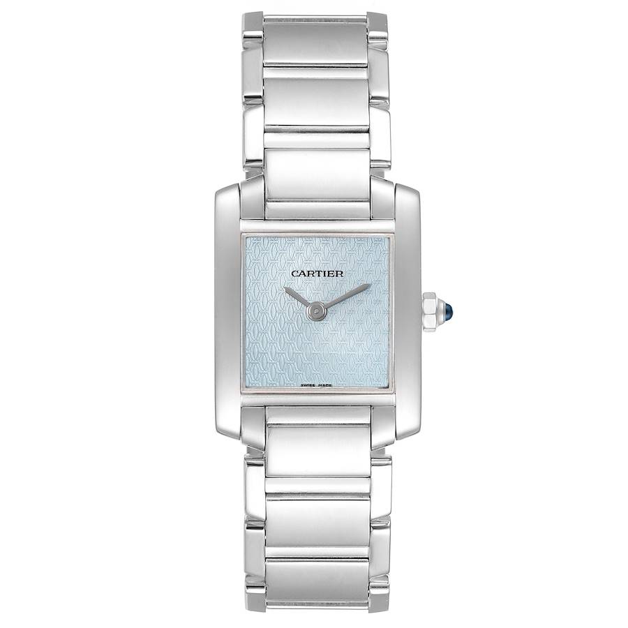Cartier Tank Francaise Blue Dial White Gold Quartz Ladies Watch W50012S3