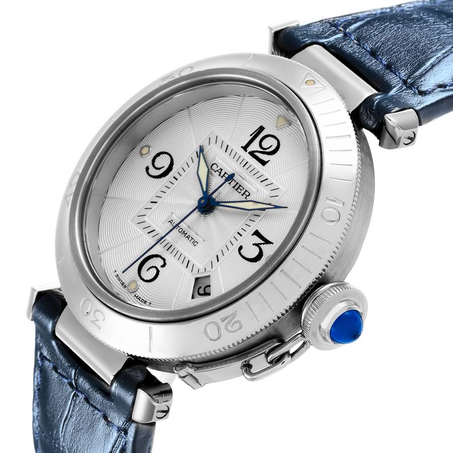 Cartier Pasha 38mm Silver Dial Automatic Steel Mens Watch W31059H3