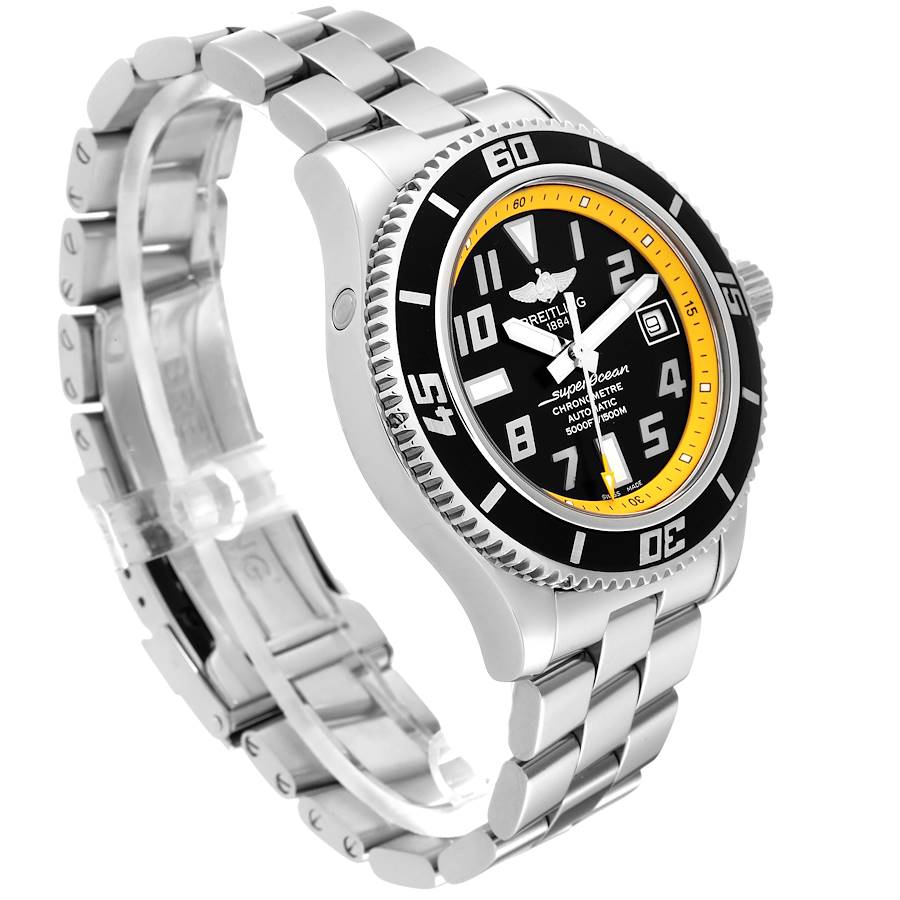 Breitling Superocean 42 Abyss Black Yellow Dial Mens Watch A17364