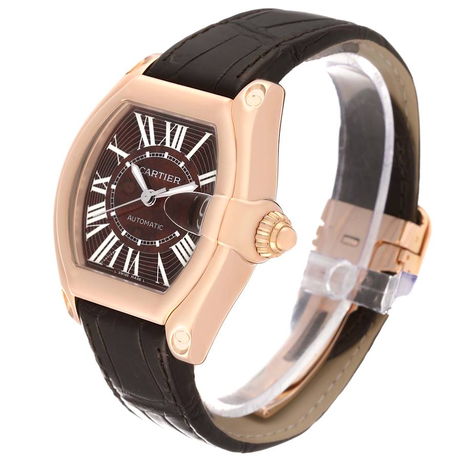 Cartier Roadster XL Rose Gold Wooden Dial Limited Edition Mens Watch W6206001