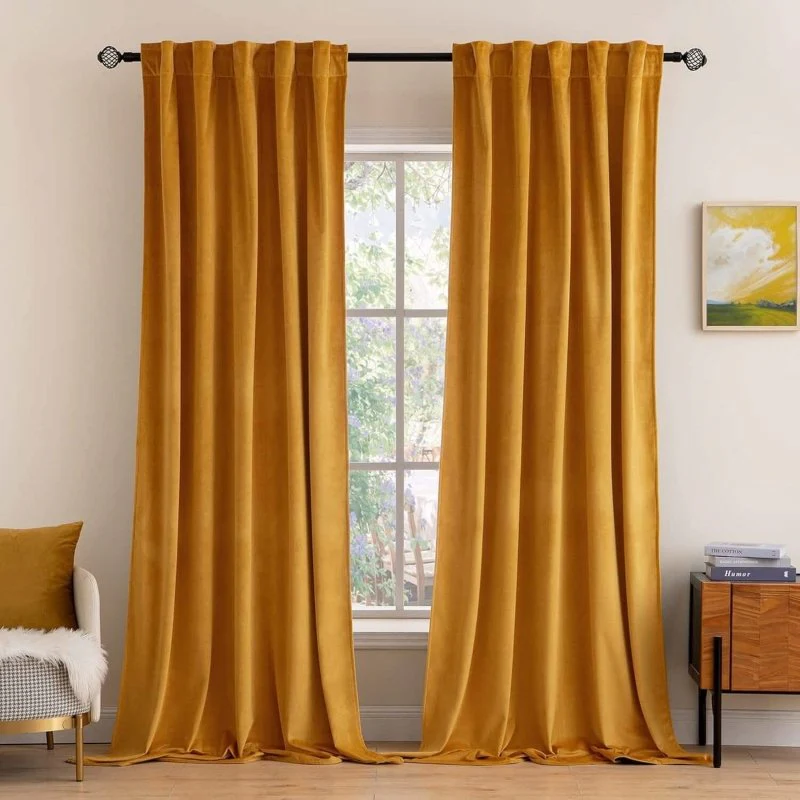 Custom Velvet Luxury Blackout Curtains  (2 Panels) - Back Tab & Rod Pocket