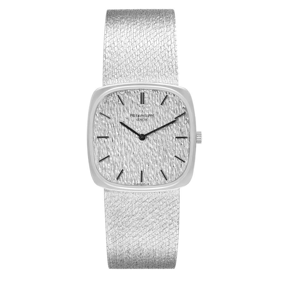 Patek Philippe 18k White Gold Silver Dial Vintage Mens Watch 3666