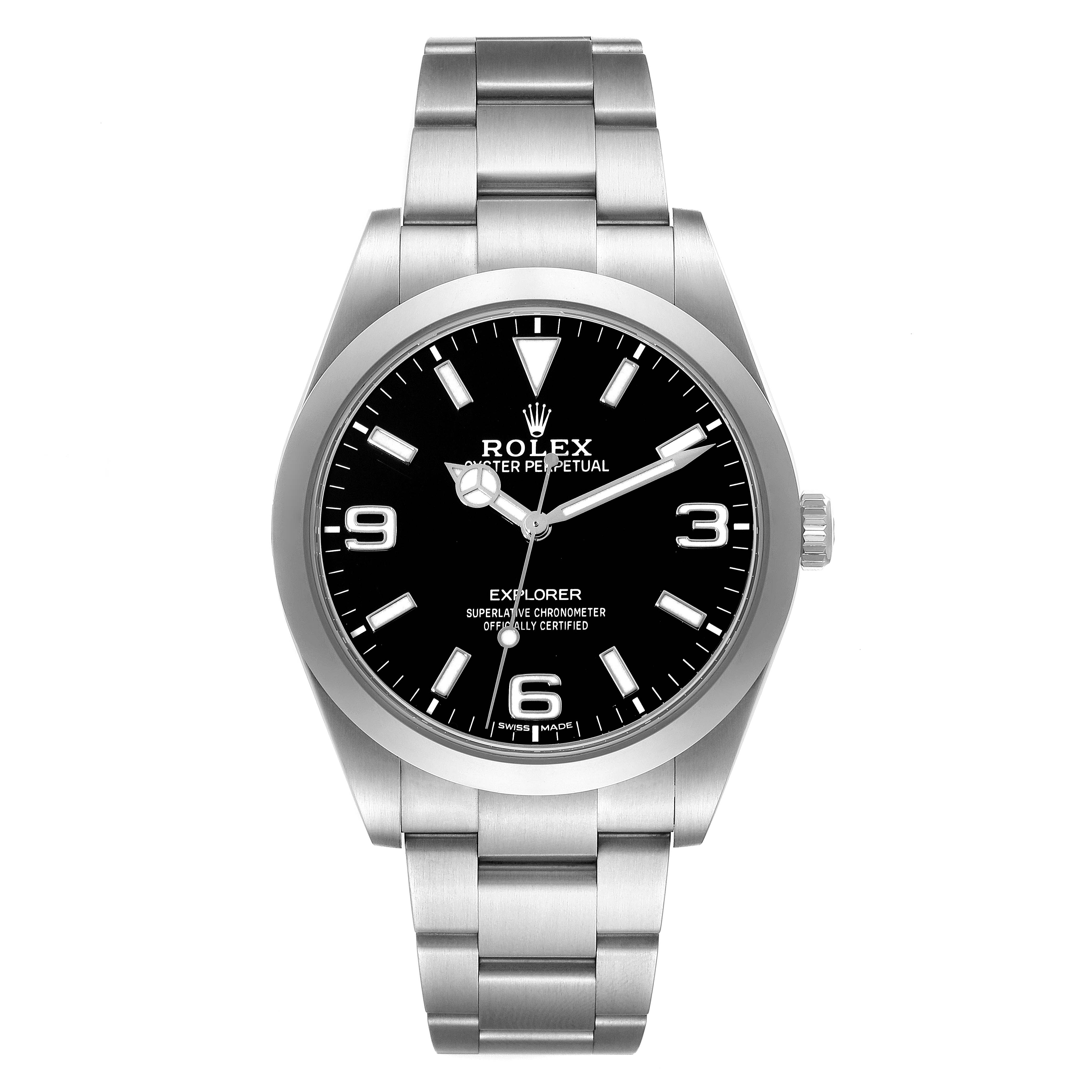 Rolex Explorer I MKII Stainless Steel Black Arabic Index 39mm 214270-0003 Unworn