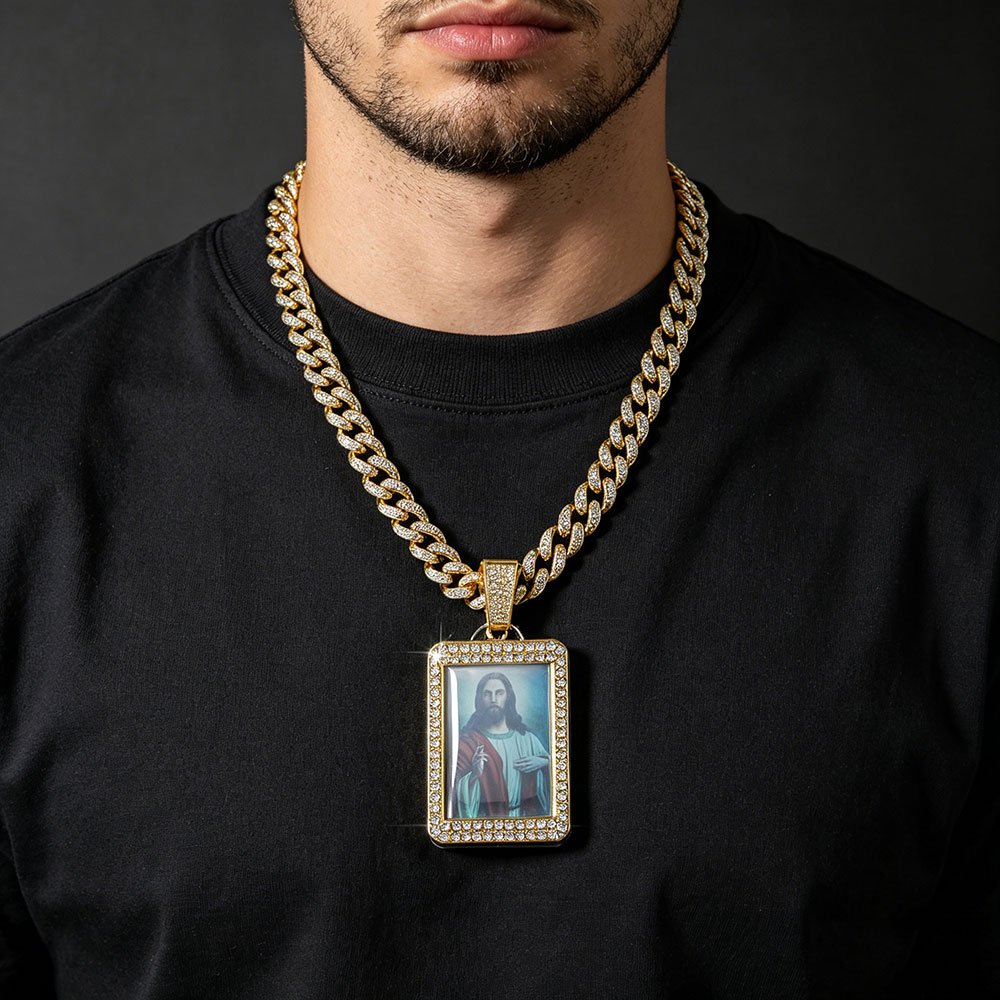 Iced Out Jesus Christ Cuban Link Necklace ✨ Divine Protection & Spiritual Redemption Talisman