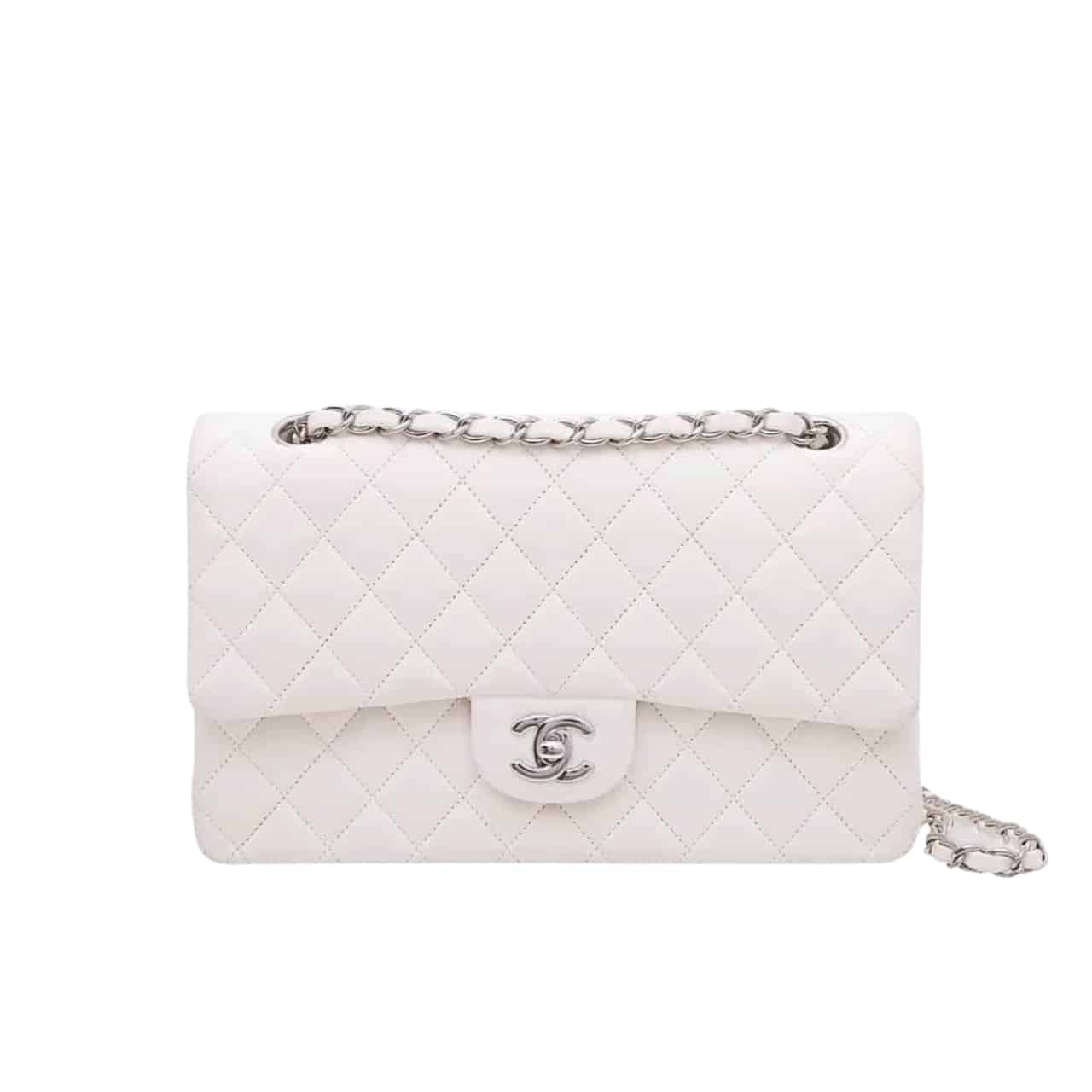Chanel Classic Double Flap Bag White 25cm