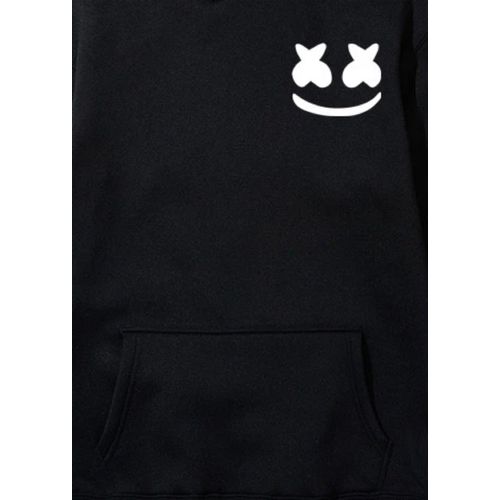 Jones Wears Marshmello Printed Hoodie Black