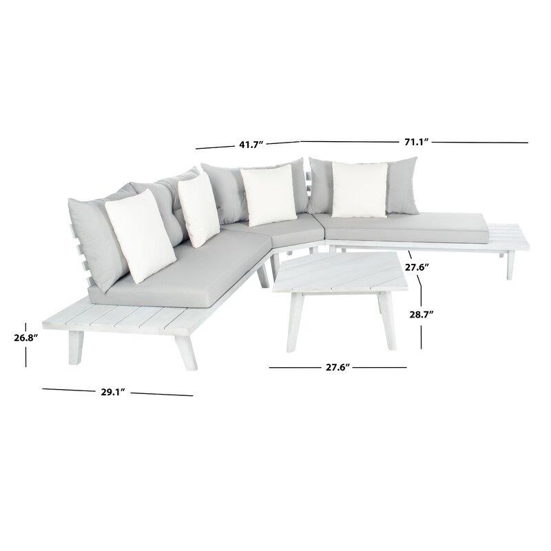 Coates Solid Wood 5 - Person Seating Group with Cushions