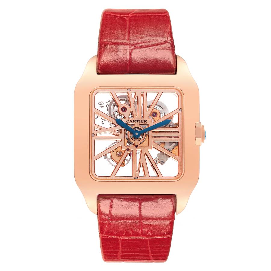 Cartier Santos Dumont Skeleton Dial Rose Gold Watch W2020057