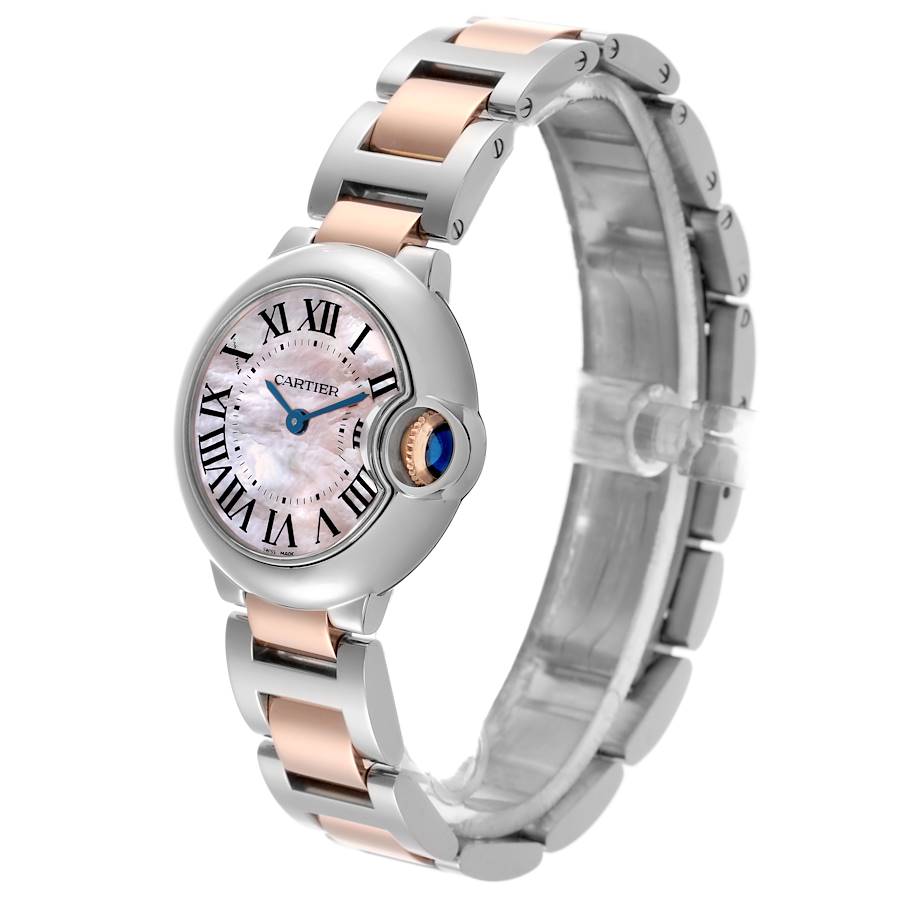 Cartier Ballon Bleu Steel Rose Gold Pink MOP Dial Ladies Watch W6920034