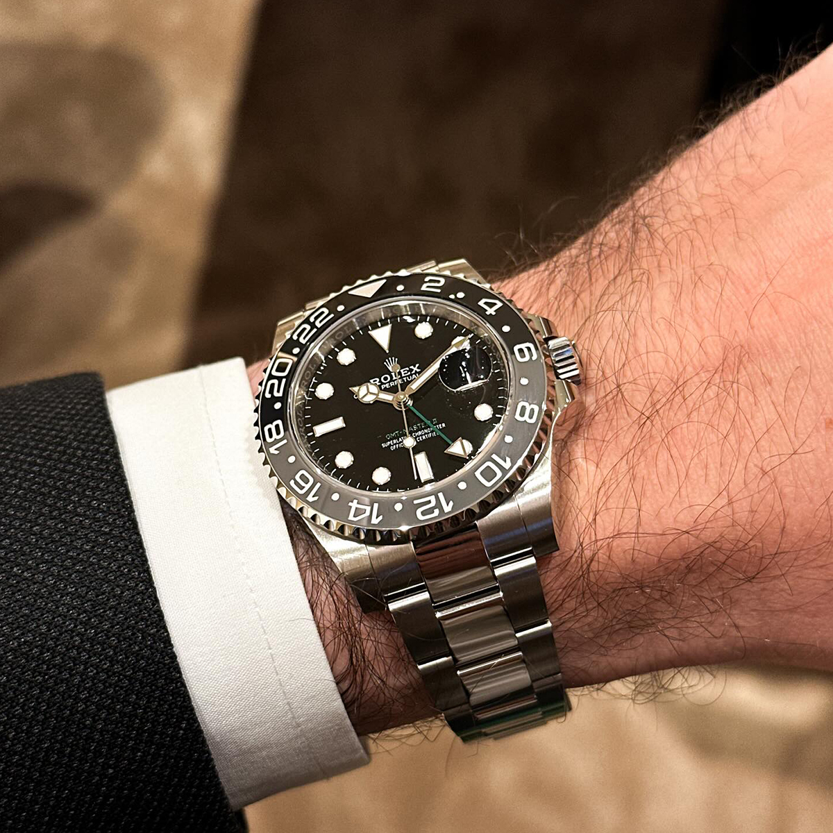 Rolex GMT-Master II 40mm Stainless Steel Black Dial with Grey-Black Bezel Oyster/Jubilee Bracelet (Ref. 126710GRNR-0003/0004) 2024 Latest Release "Bruce Wayne"