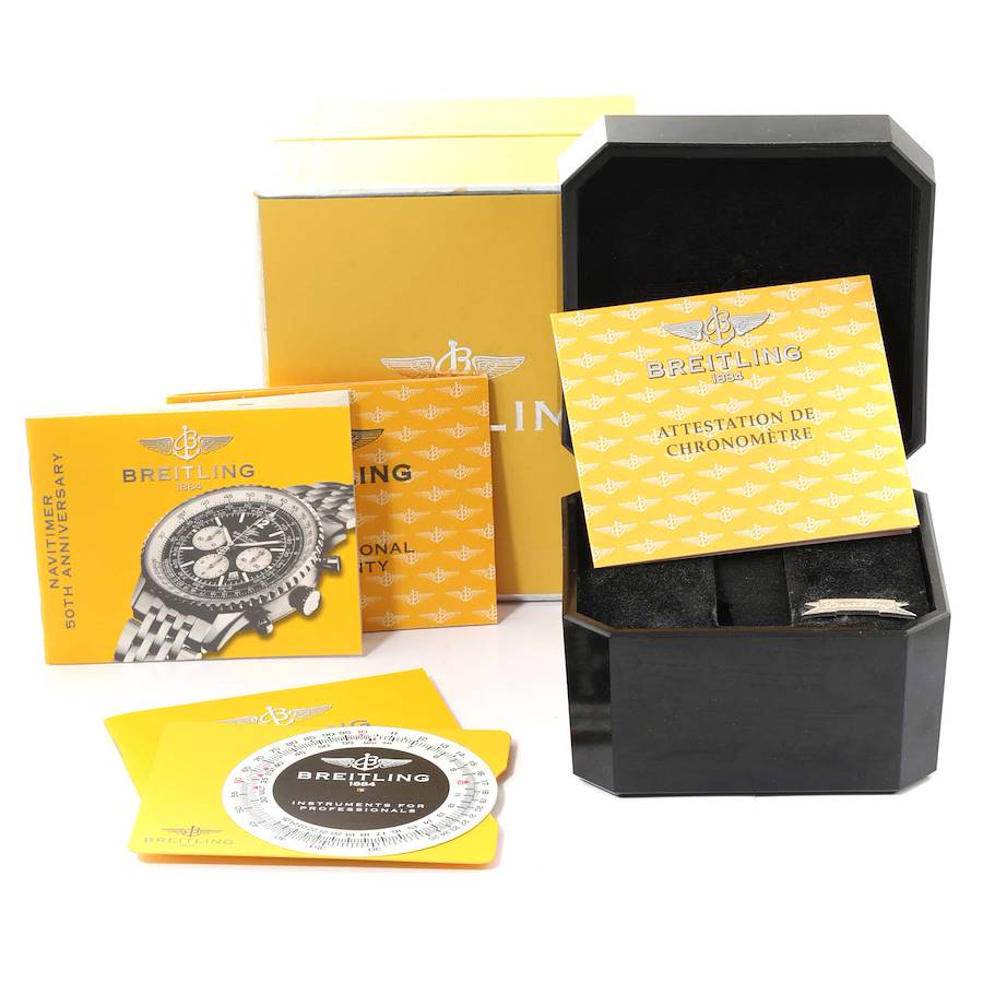 Breitling Navitimer 50th Anniversary Silver Dial Mens Watch A41322