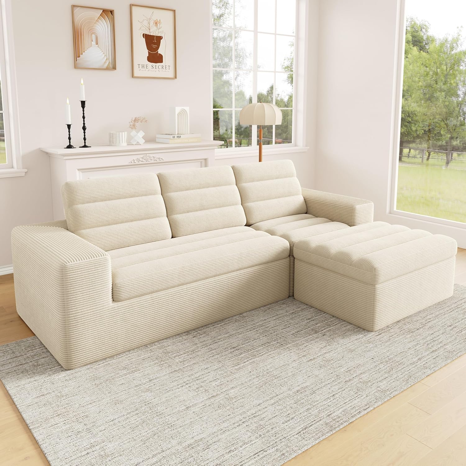 Deep Seat L Shaped Modular Sofa for Home