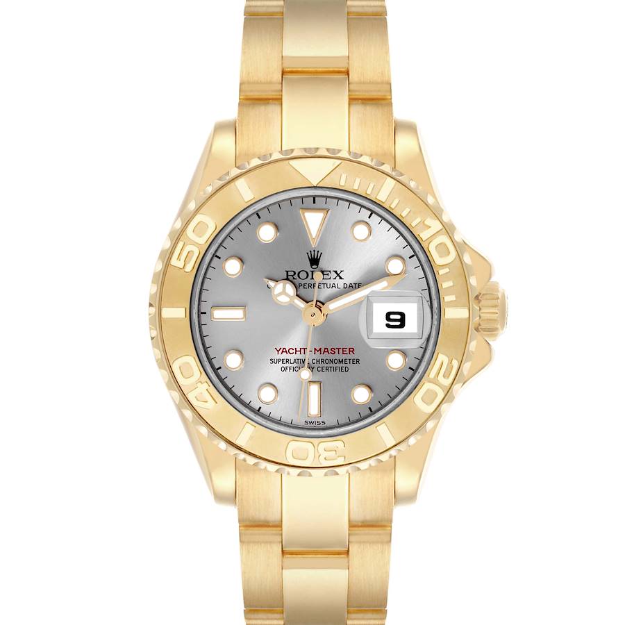 Rolex Yachtmaster 29 Yellow Gold Silver Dial Ladies Watch 169628