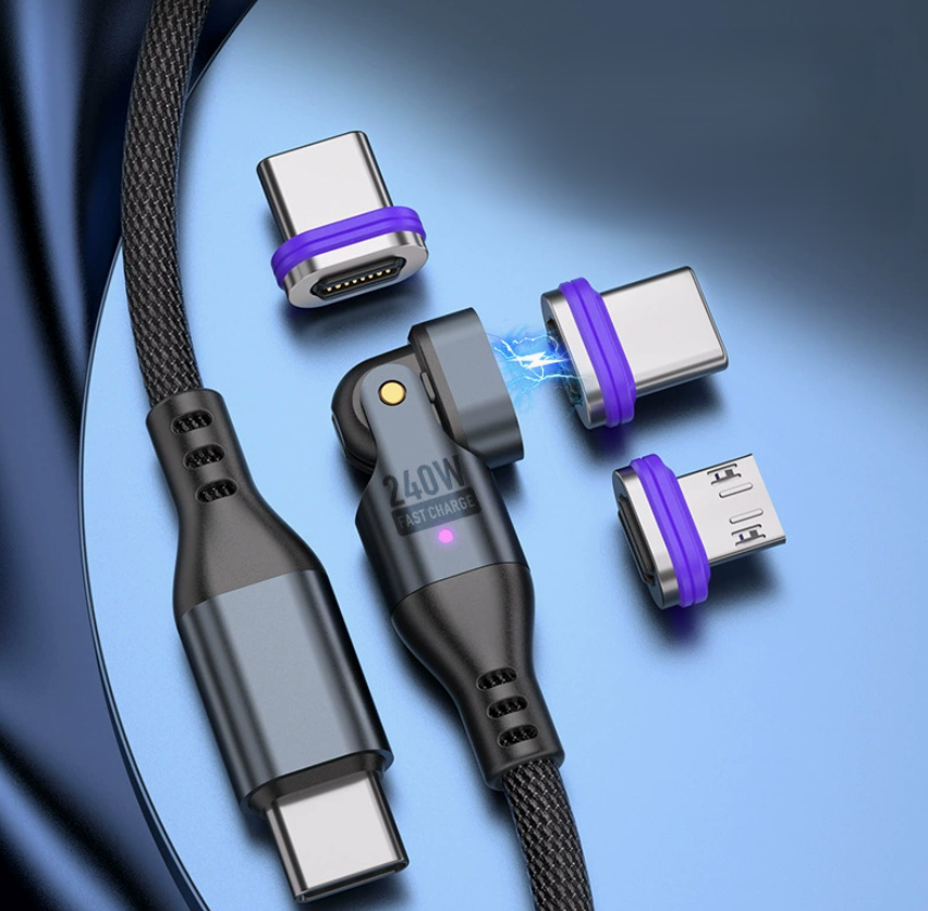 Magnetic Fast Charging Cable with Multiple Adapters
