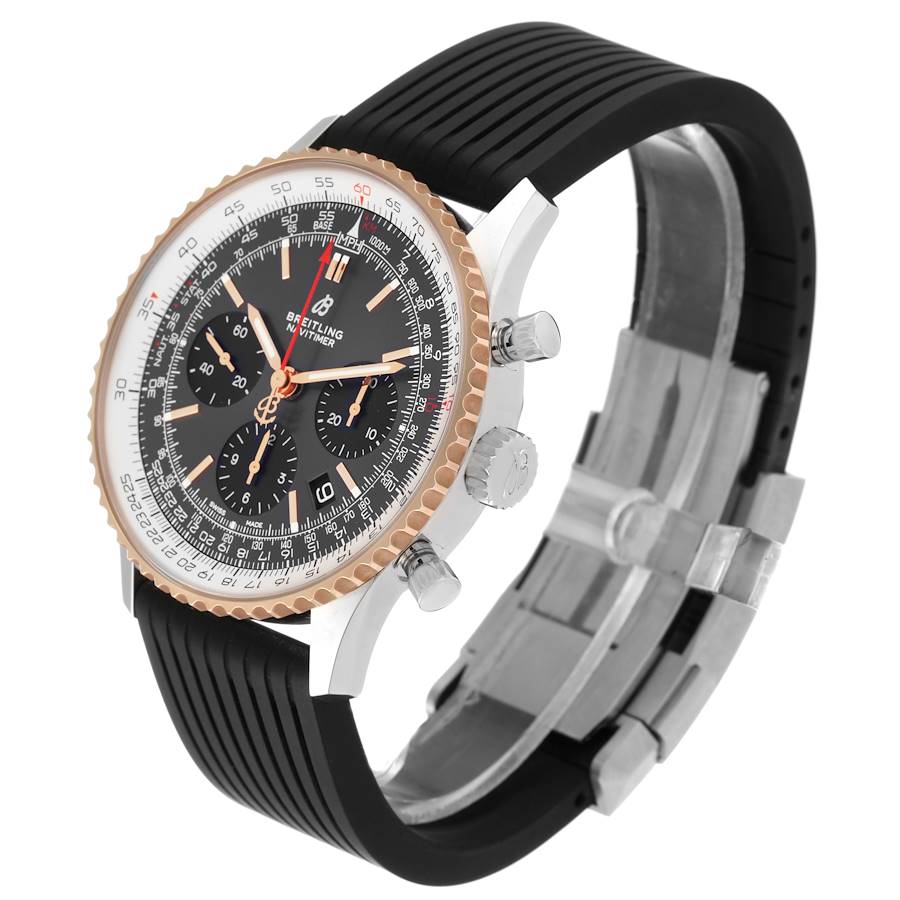 Breitling Navitimer 01 Grey Dial Steel Rose Gold Mens Watch UB0121