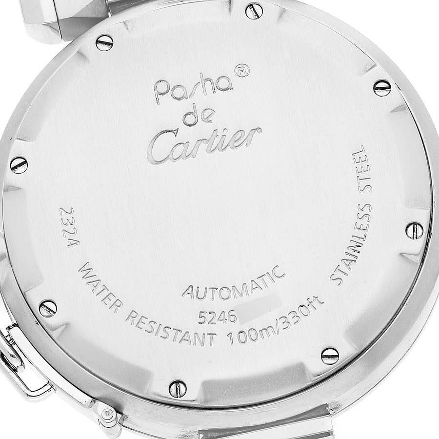 Cartier Pasha C Medium Black Dial Steel Ladies Watch W31076M7