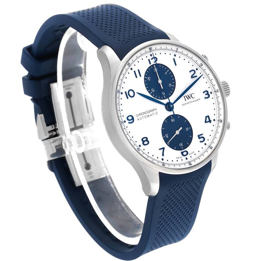 IWC Portuguese Chronograph White Dial Steel Mens Watch IW371620