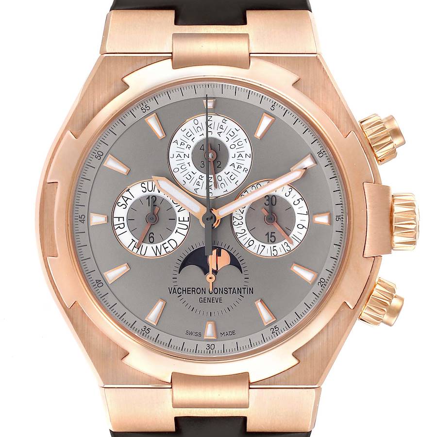Vacheron Constantin Overseas Perpetual Calendar Rose Gold Mens Watch 49020