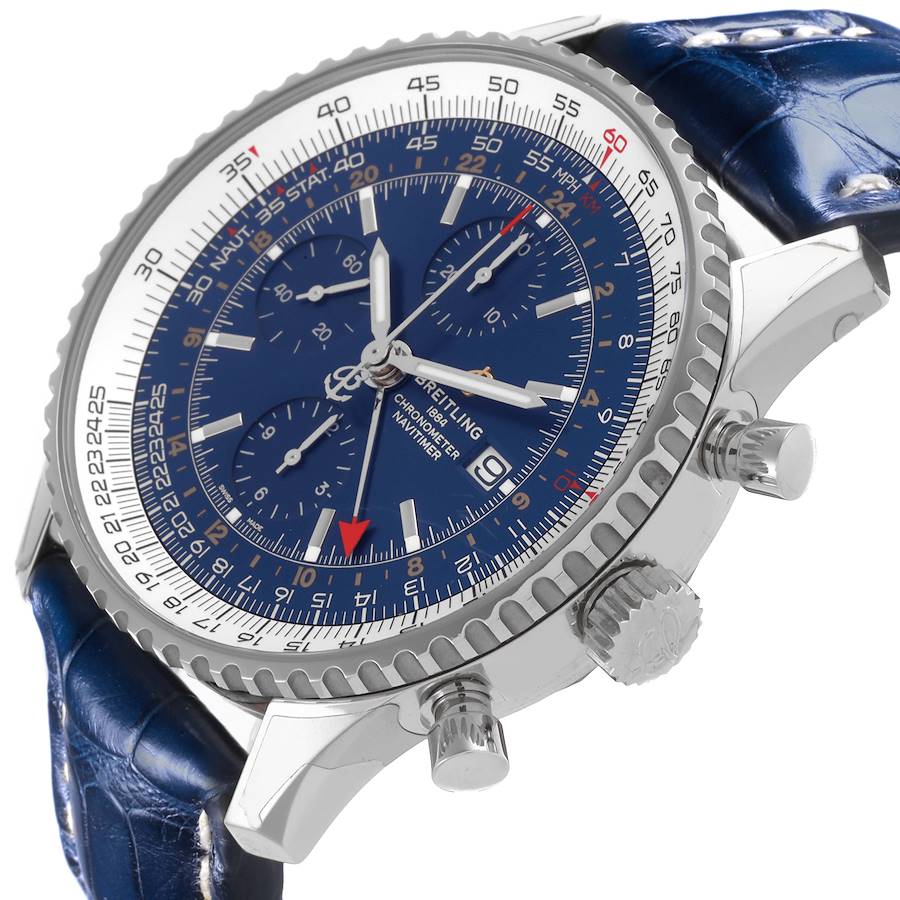 Breitling Navitimer GMT Blue Dial Steel Mens Watch A24322