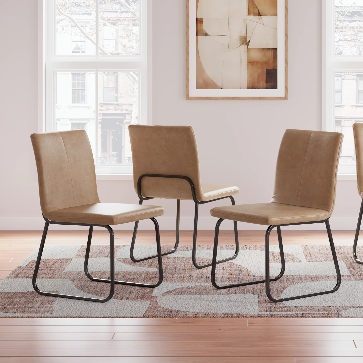Modern Industrial Dining Chair Set of 4