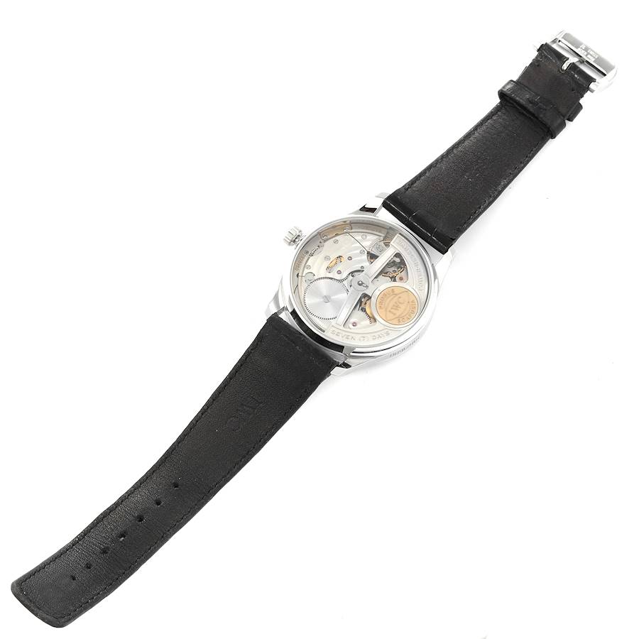 IWC Portuguese 7 Day Black Dial Limited Edition Steel Mens Watch IW500001