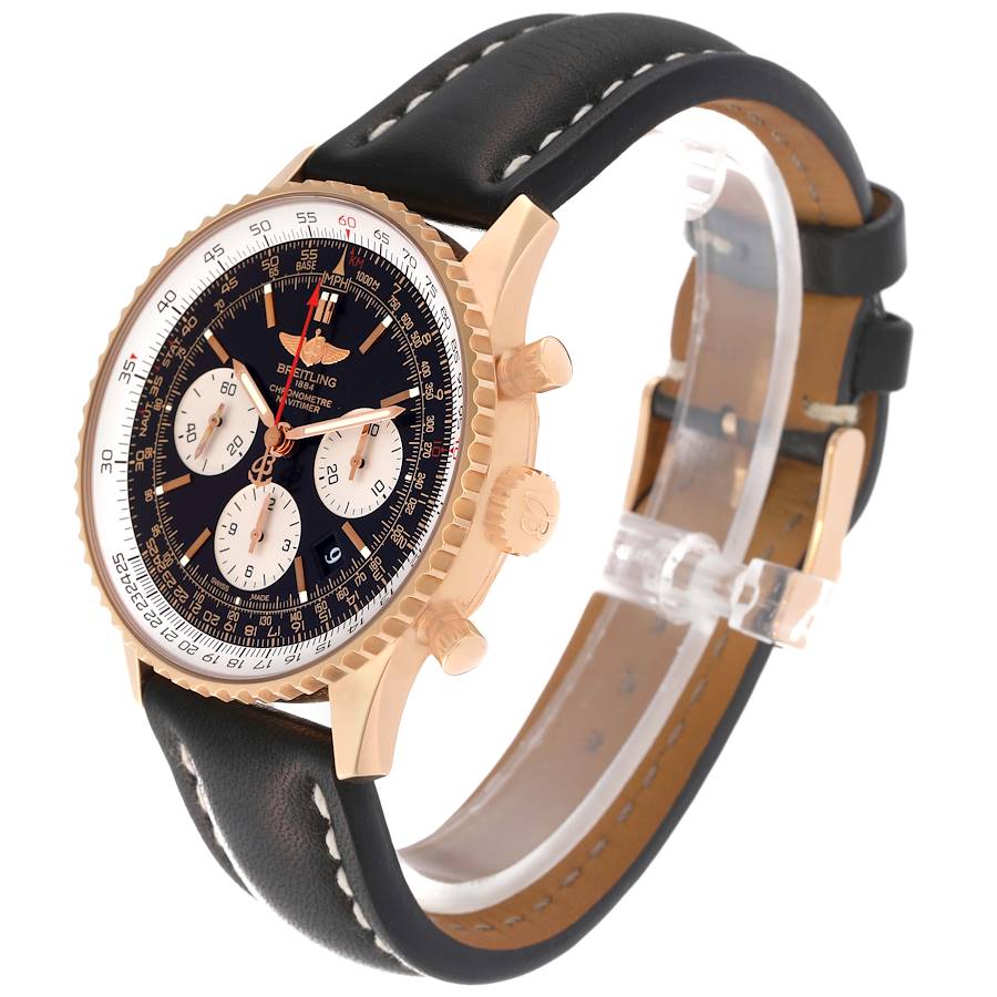 Breitling Navitimer 01 Rose Gold Black Dial Mens Watch RB0120