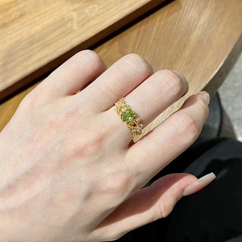 GemVibra Open Statement Ring with Mixed Crystals & Rhinestone Accents