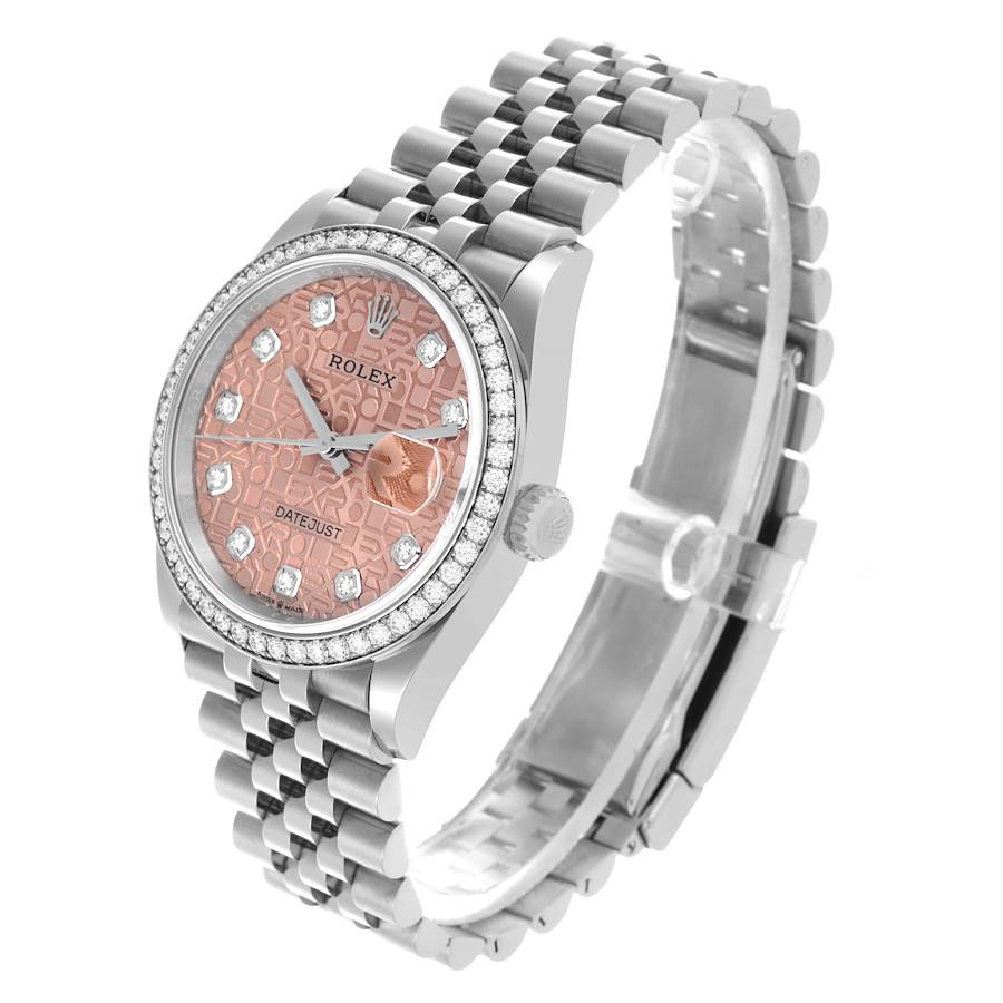 Rolex Datejust Silver Diamond Dial Steel Mens Watch 126284