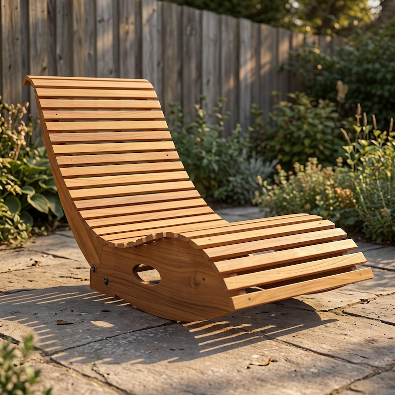 Modern Wooden Rocking Lounge Chair