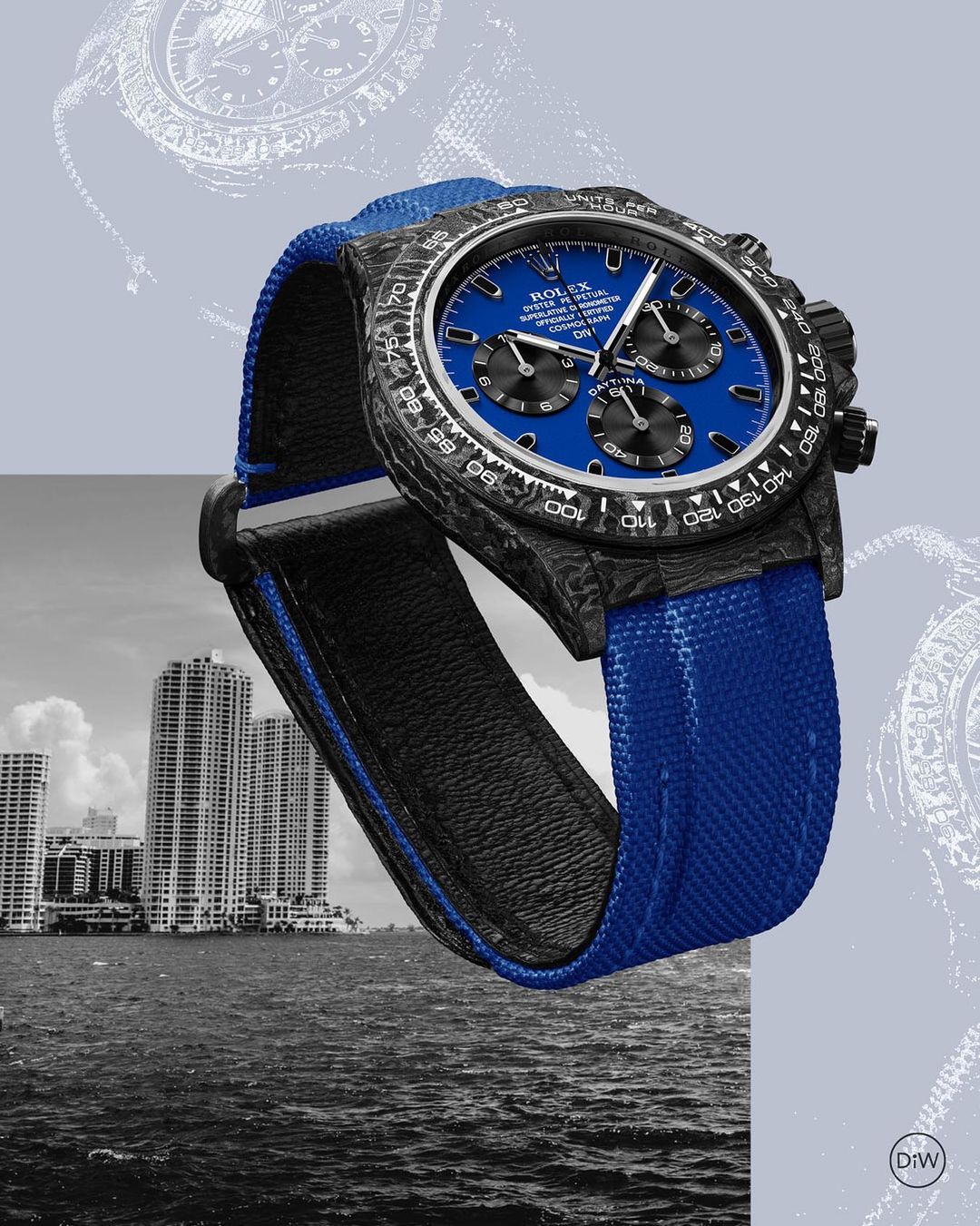 DiW Rolex Daytona Carbon "MIAMI BLUE"