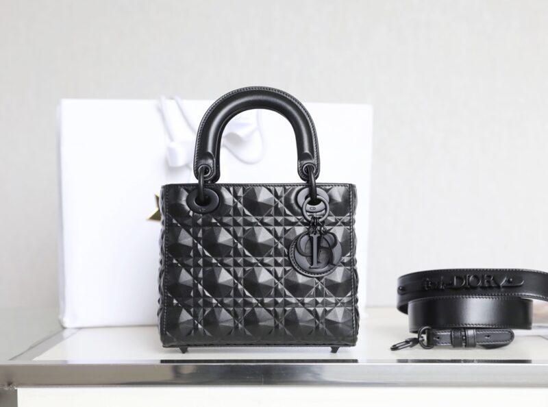 Replica Lady Dior Ultramatte Black Grid Abc