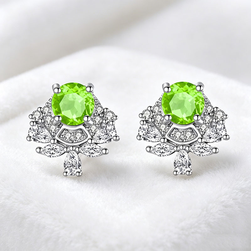 GemVibra 925 Silver Drop Earrings with Natural Gemstones & Rhinestones