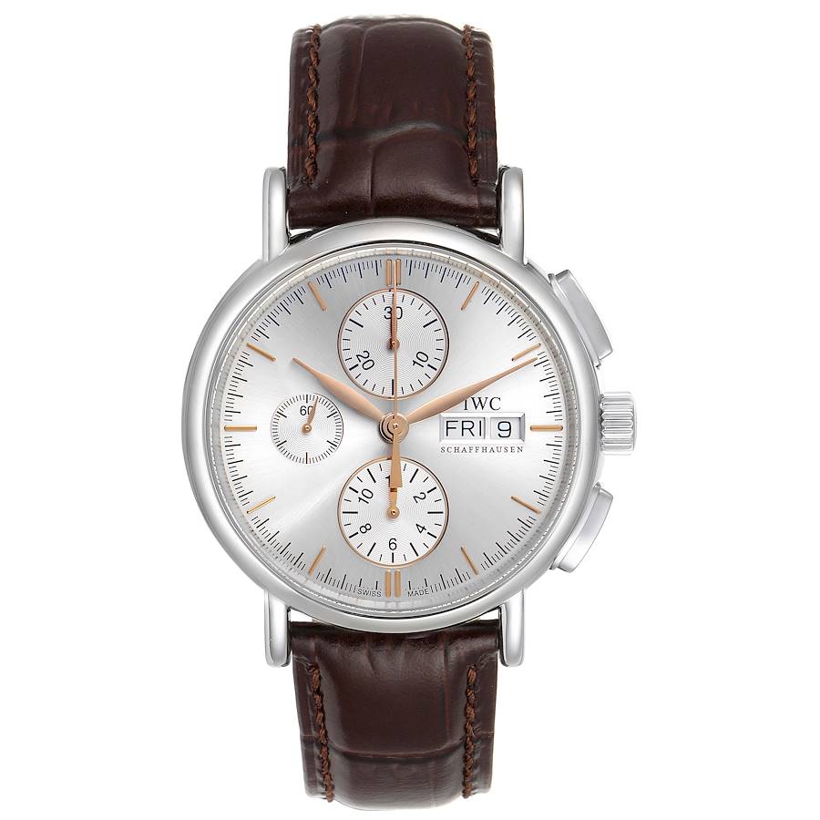 IWC Portofino Chronograph 41mm Silver Dial Steel Mens Watch IW378302