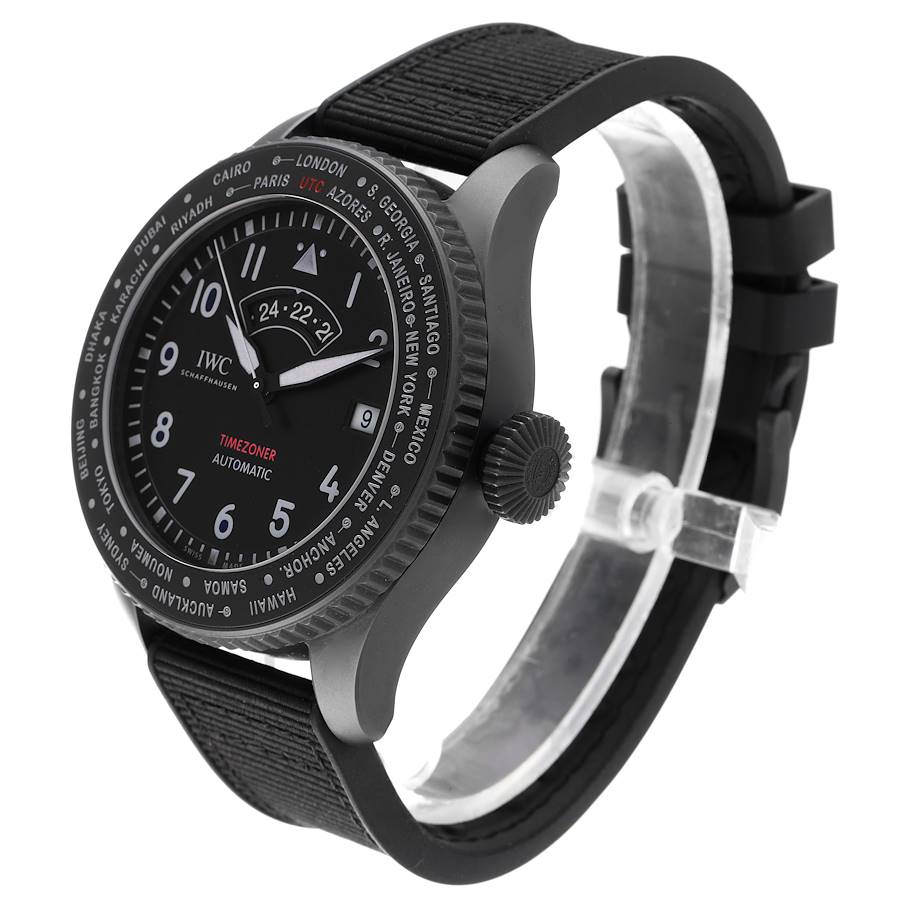 IWC Pilots Timezoner Top Gun Ceratanium Mens Watch IW395505