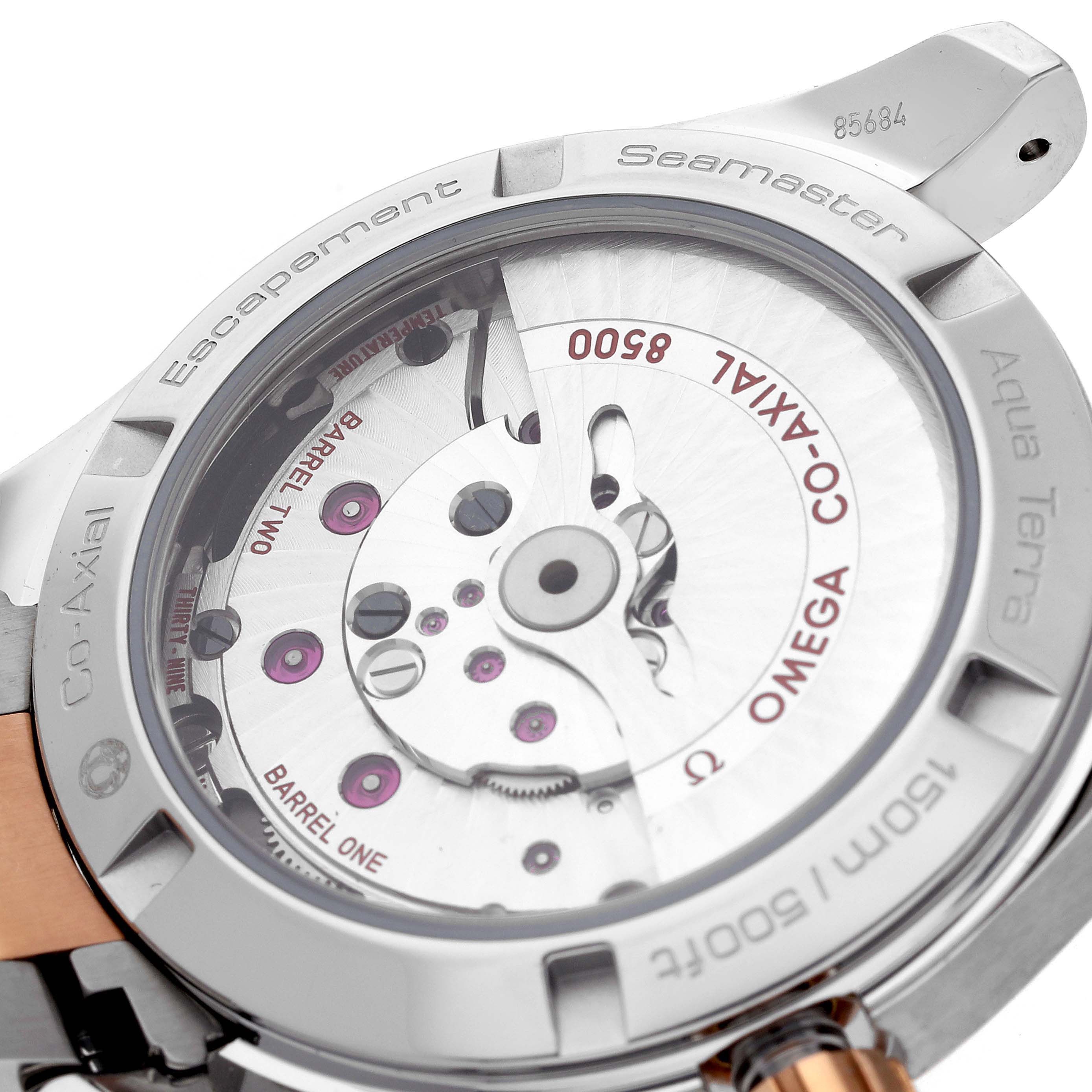 Omega Aqua Terra Steel Rose Gold Diamond Mens Watch 38.5 MM 231.20.39.21.51.002